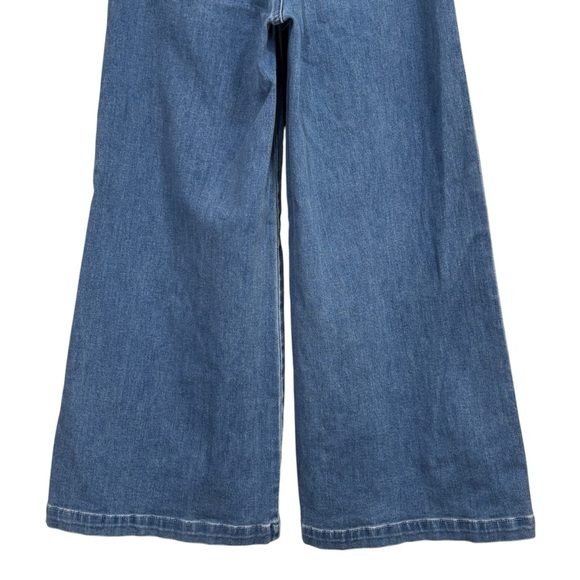 PAIGE Wide Leg Frankie Inset Belted Cropped Blue Bristol Jeans Women’s size 25 - Picture 12 of 14